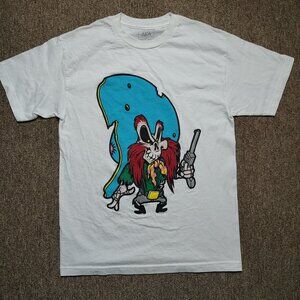 AKA LOONEY TUNES T-Shirt Men M White Yosemite Sam Skeleton Graphic Short Sleeve